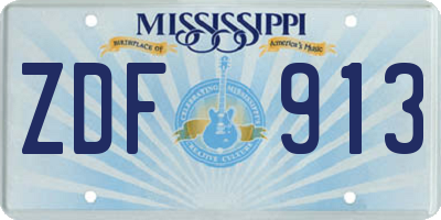 MS license plate ZDF913