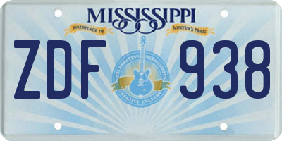 MS license plate ZDF938
