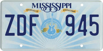 MS license plate ZDF945
