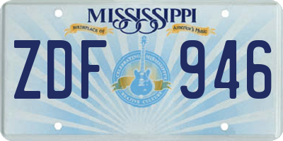 MS license plate ZDF946
