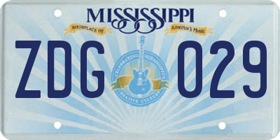 MS license plate ZDG029