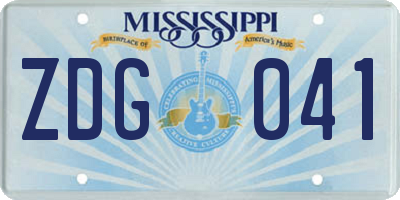 MS license plate ZDG041