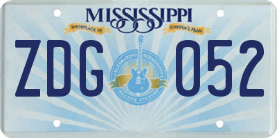MS license plate ZDG052