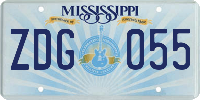 MS license plate ZDG055