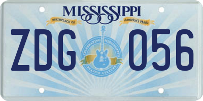 MS license plate ZDG056