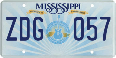 MS license plate ZDG057