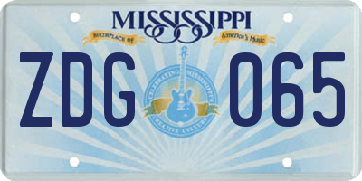 MS license plate ZDG065