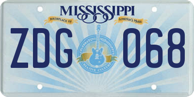 MS license plate ZDG068