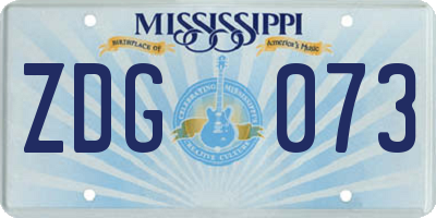 MS license plate ZDG073