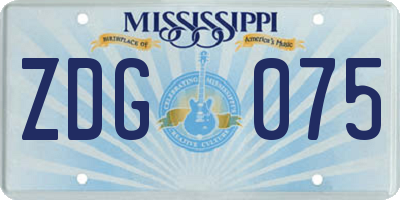 MS license plate ZDG075