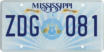 MS license plate ZDG081