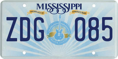 MS license plate ZDG085
