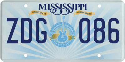 MS license plate ZDG086