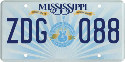 MS license plate ZDG088