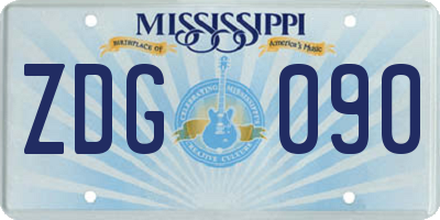 MS license plate ZDG090