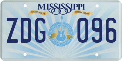 MS license plate ZDG096