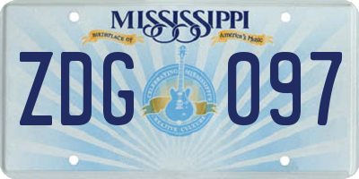 MS license plate ZDG097