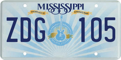 MS license plate ZDG105