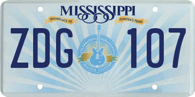 MS license plate ZDG107