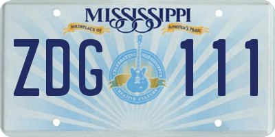 MS license plate ZDG111