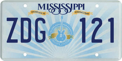 MS license plate ZDG121