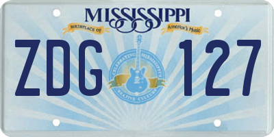 MS license plate ZDG127