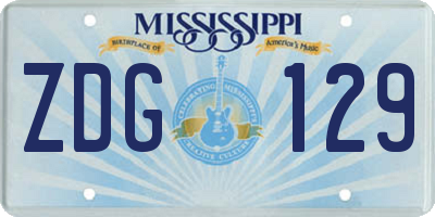 MS license plate ZDG129