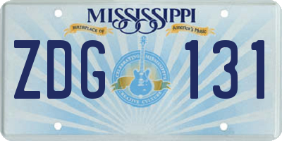 MS license plate ZDG131