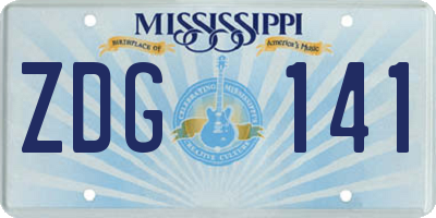 MS license plate ZDG141
