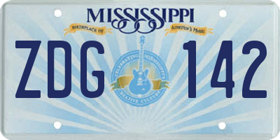 MS license plate ZDG142