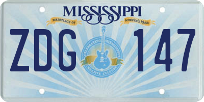 MS license plate ZDG147