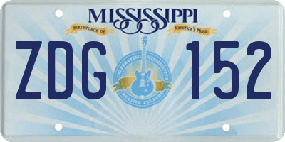 MS license plate ZDG152