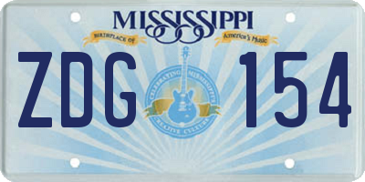 MS license plate ZDG154