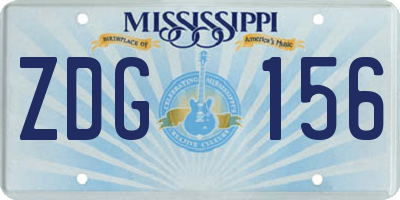 MS license plate ZDG156
