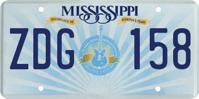 MS license plate ZDG158