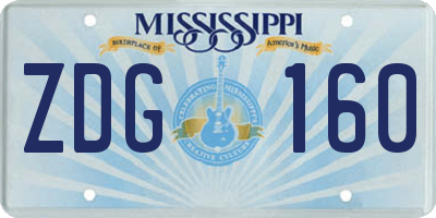 MS license plate ZDG160