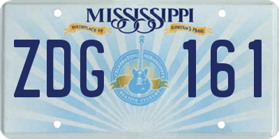MS license plate ZDG161