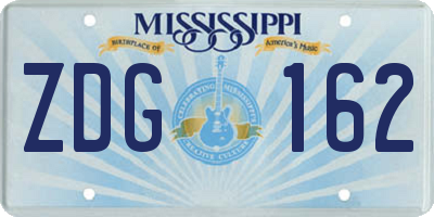MS license plate ZDG162