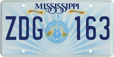 MS license plate ZDG163