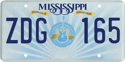 MS license plate ZDG165