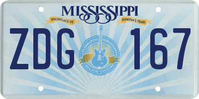 MS license plate ZDG167