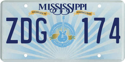 MS license plate ZDG174