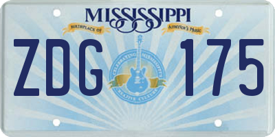 MS license plate ZDG175