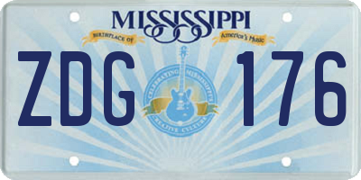 MS license plate ZDG176