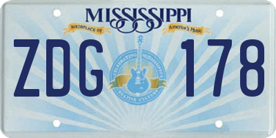 MS license plate ZDG178