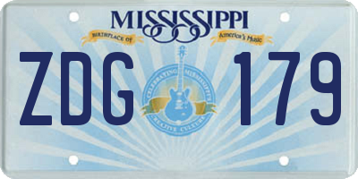 MS license plate ZDG179