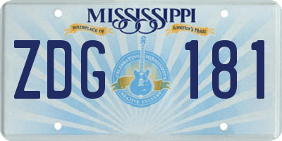 MS license plate ZDG181
