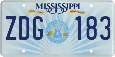 MS license plate ZDG183