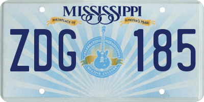 MS license plate ZDG185