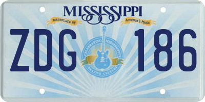 MS license plate ZDG186